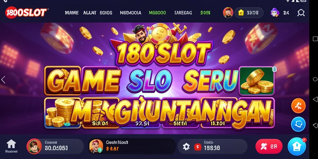 Tampilan gameplay mengasyikkan dalam 180SLOT dengan mesin slot penuh warna.