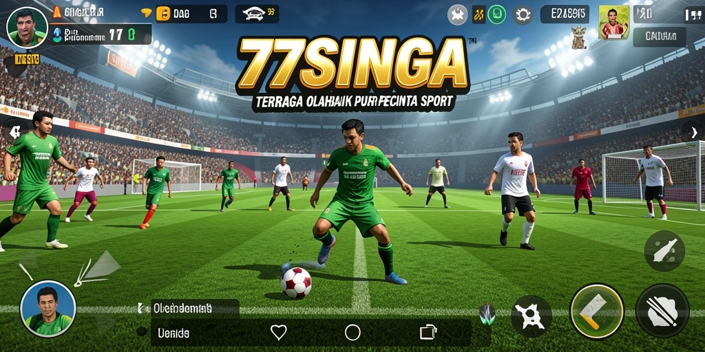 Screenshot gameplay 77SINGA dengan aksi olahraga intens.