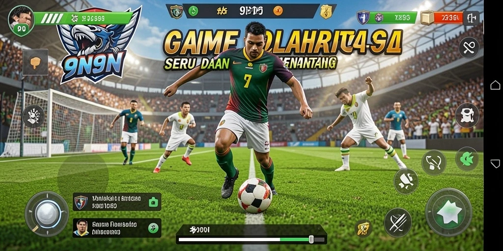 Tampilan gameplay seru dari 9N9N dengan aksi olahraga yang mendebarkan.