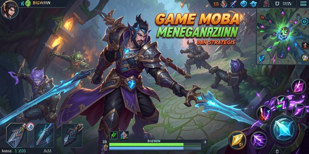 Screenshot dari gameplay mendebarkan dalam BIGWIN dengan aksi MOBA.