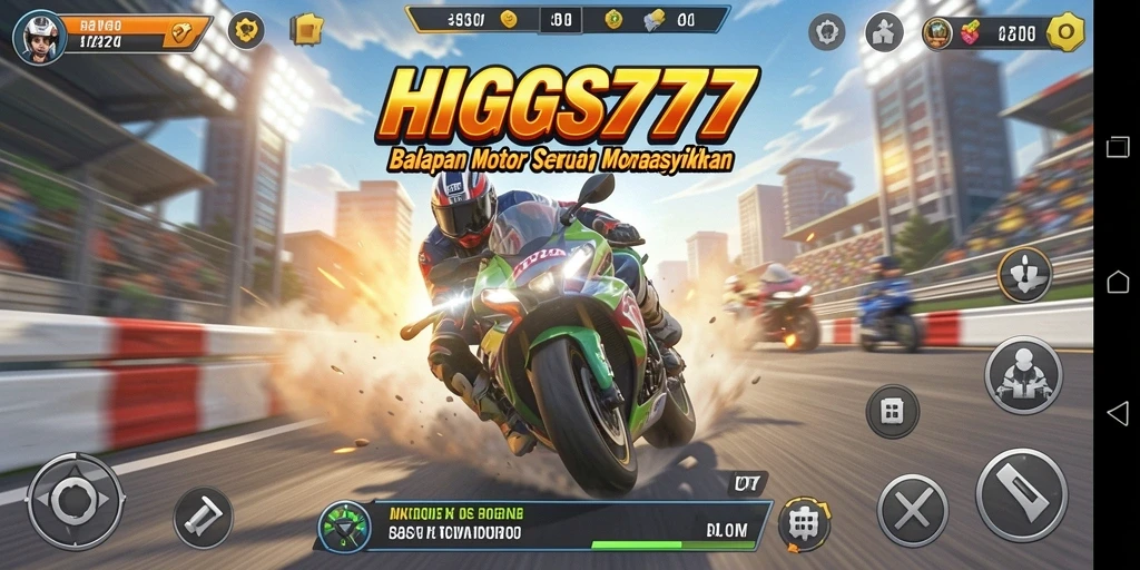 Tampilan menarik dari gameplay balap motor HIGGS777.