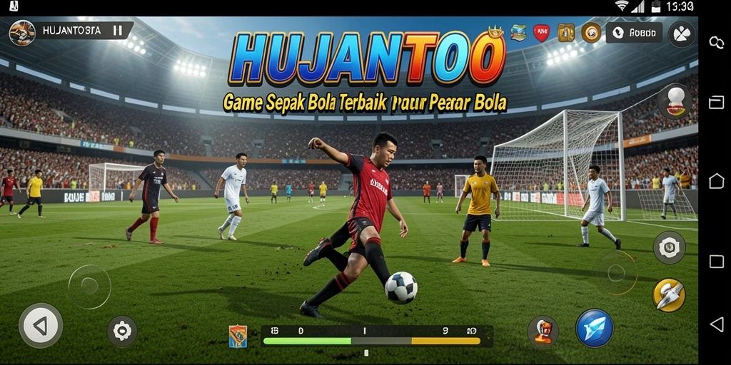 Tampilan gameplay menarik dari HUJANTOTO dengan aksi sepak bola yang mendebarkan.