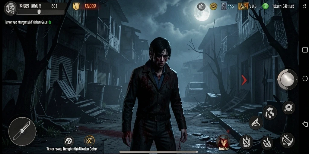 Tangkapan layar KNO89 menampilkan suasana mencekam dan gameplay yang menegangkan.