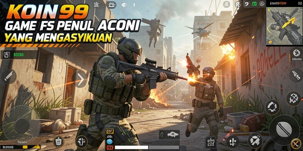 Gameplay KOIN99 yang intens dan seru dalam aksi FPS.