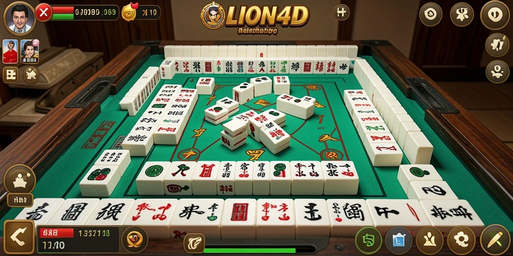 Tampilan menarik dari gameplay LION4D Mahjong.