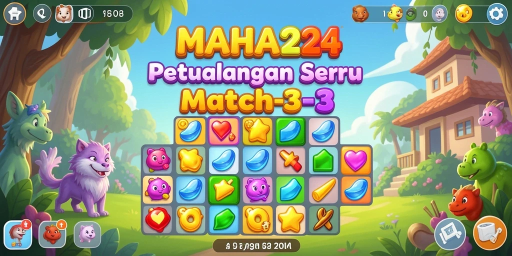 Screenshot gameplay MAHA24 yang menampilkan keseruan permainan Match-3.