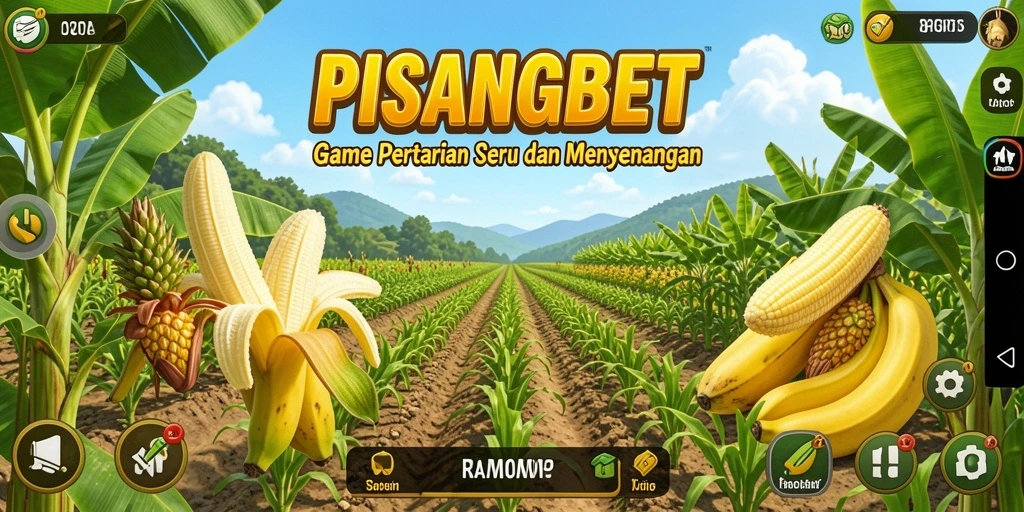 Screenshot gameplay PISANGBET menampilkan suasana berkebun yang meriah.