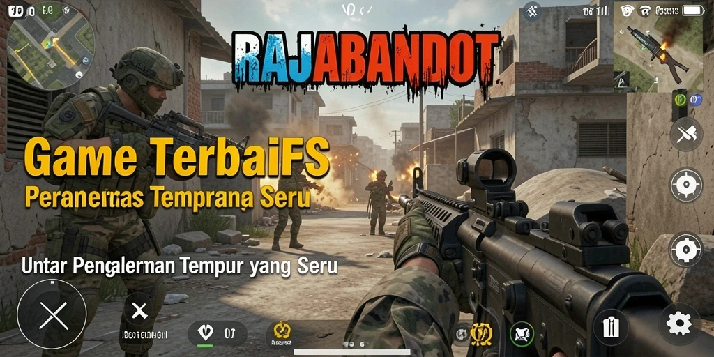 Screenshot gameplay RAJABANDOT menampilkan aksi menegangkan dalam pertandingan FPS.