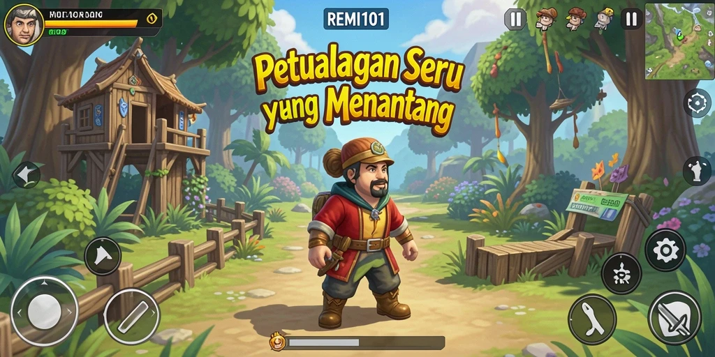 Tampilan gameplay <strong>REMI101</strong> yang mendebarkan dan penuh tantangan.