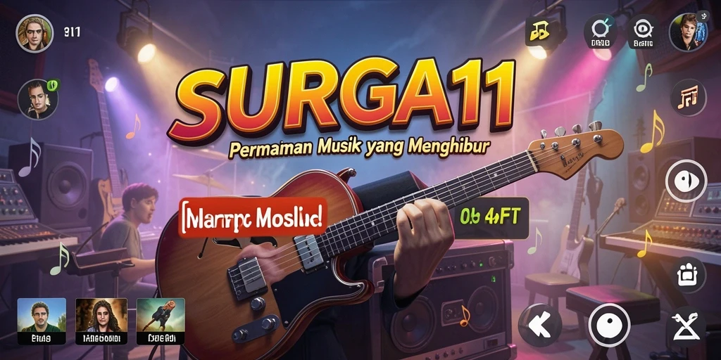 Screenshot gameplay SURGA11 menampilkan pemain menikmati permainan musik yang seru.
