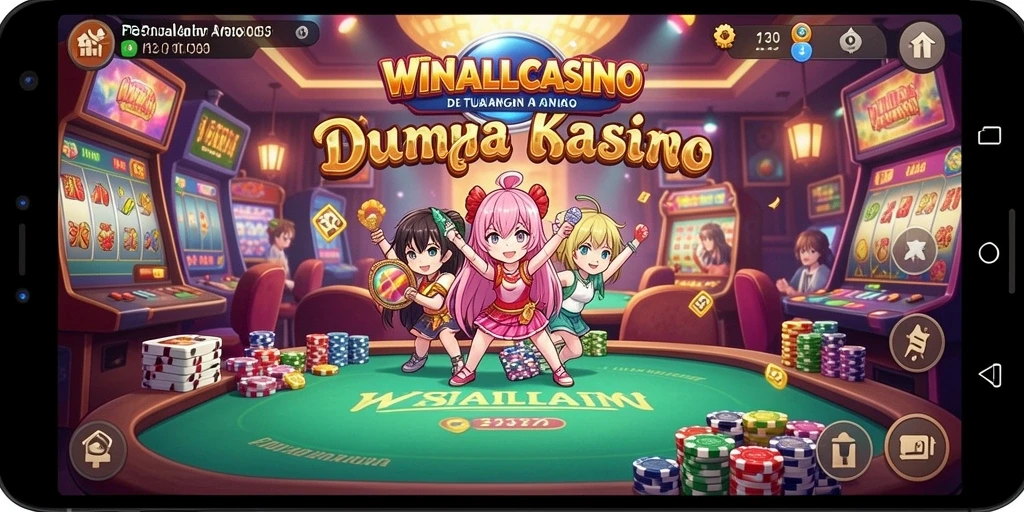 Tampilan menarik dari gameplay WINALLCASINO dengan karakter anime.